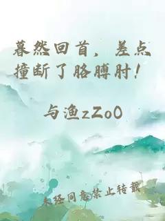 暮然回首，差点撞断了胳膊肘！